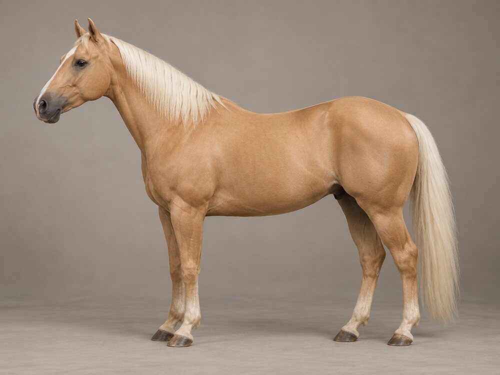 Palomino horse before any tack